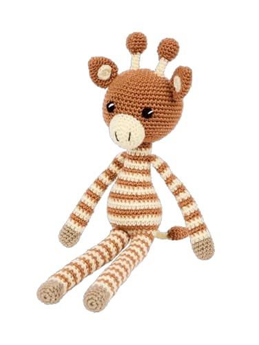 Kit Crochet Amigurumi Girafe 30 cm – Kit Crochet Débutant Complet – DIY Peluche à Crocheter avec Fil, Rembourrage, Crochet et Aiguille – Loisirs Créatifs Adulte et Enfant – Instructions + QR Code