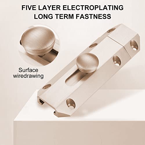 Door Latch Lock, Quesuc 1 Pcs Lock For Door Thick Pure Brass Slide Barrel Door Bolt Heavy Duty Gate Security Lock Latch Equipped With Screw Mounting, Slide Door Locks Defend Your Home (Bronze) #TOP4