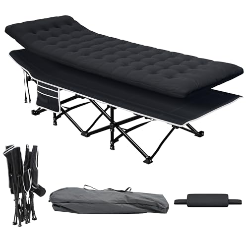 YITAHOME Cama de Camping Plegable con Colchón Grueso, Cama de Campamento Portátil & Resistente...