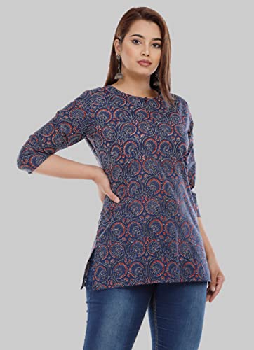 Image of Libas Holy Women Casual Wear Regular Sleeves Printed Top for Women Short Kurti, Fancy Festive Stylish Tunic Tops