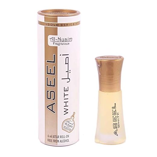 Al-Nuaim Aseel White Long Lasting Floral Roll on Attar,(Alcohol Free), 6 ml
