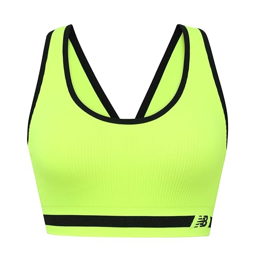 Sujetador deportivo New Balance transpirable con espalda cruzada y textura