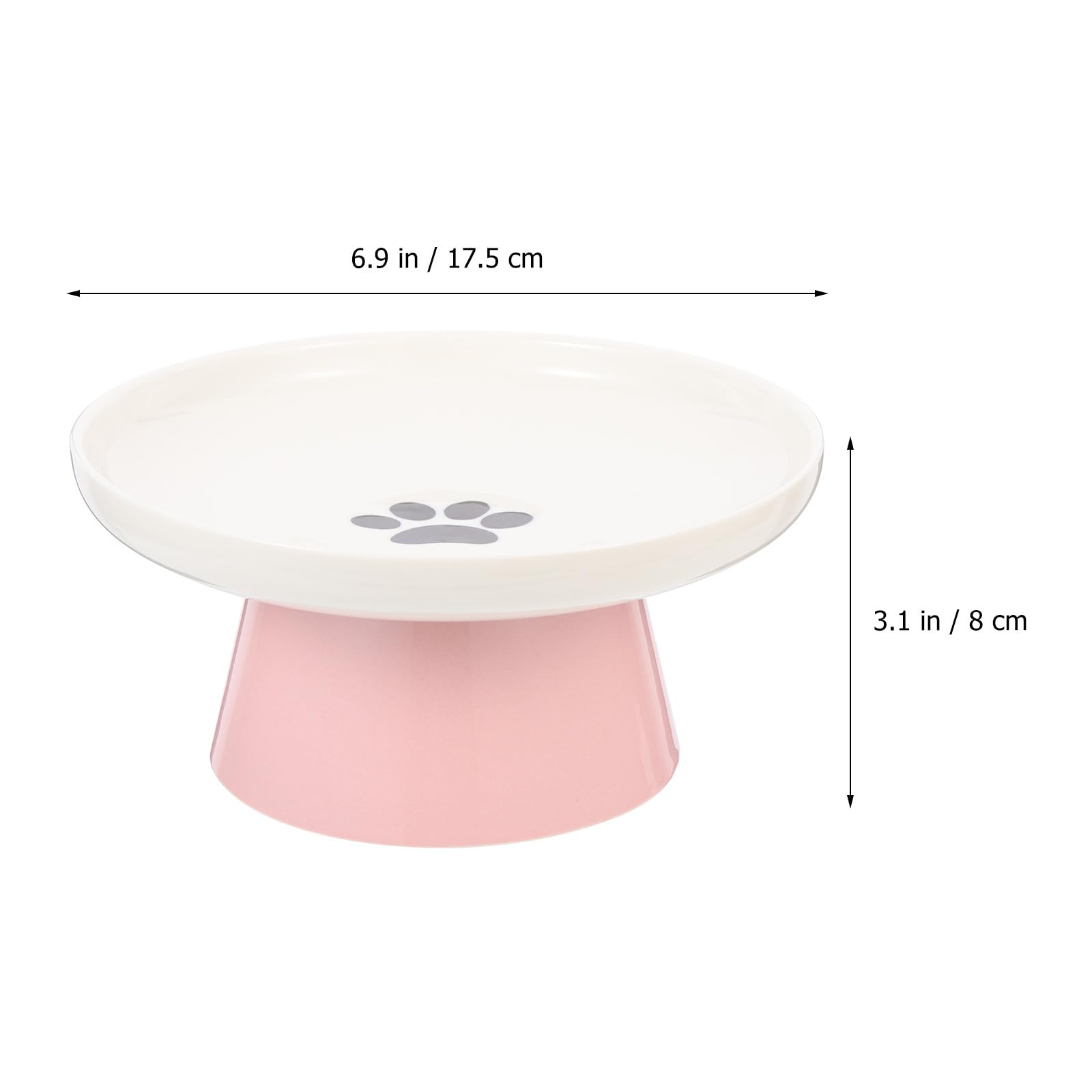 Cuenco Elevado para Mascotas de Cerámica Rosa, Base Estable