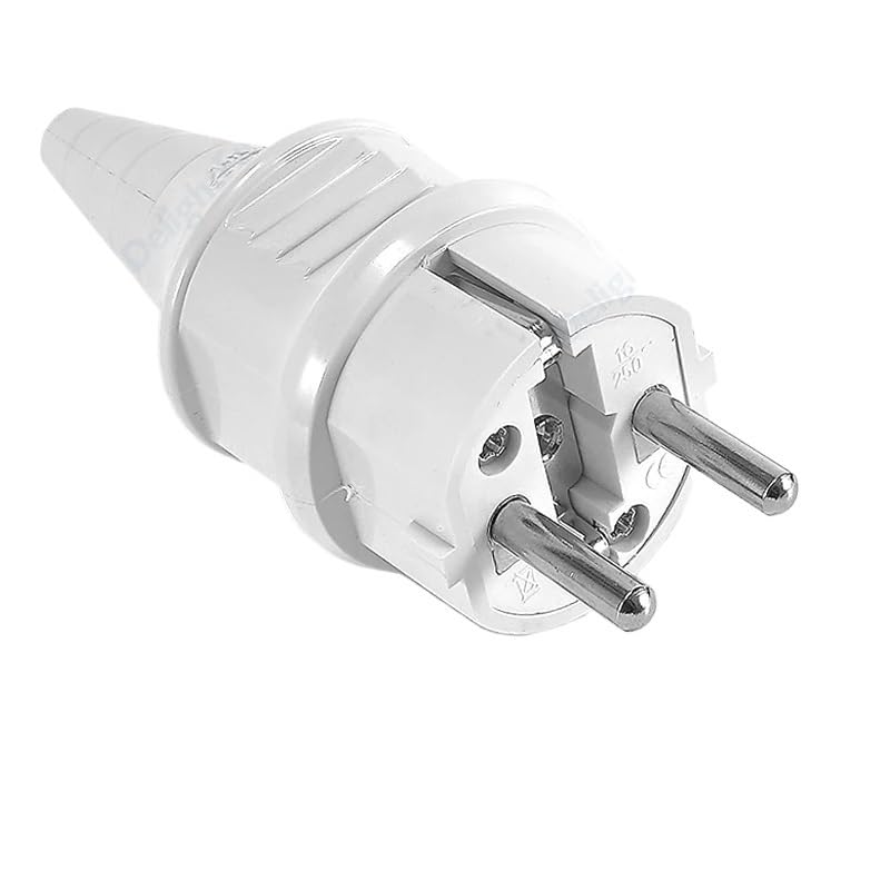 EU Replacement Plug France Power Cable Connector Electrical Socket 4.0mm Male Screw Connections Adapter(10pcs,EU White)