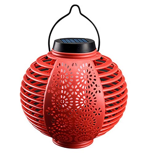 Lampe solaire à suspendre rouge sans câble pour votre pelouse