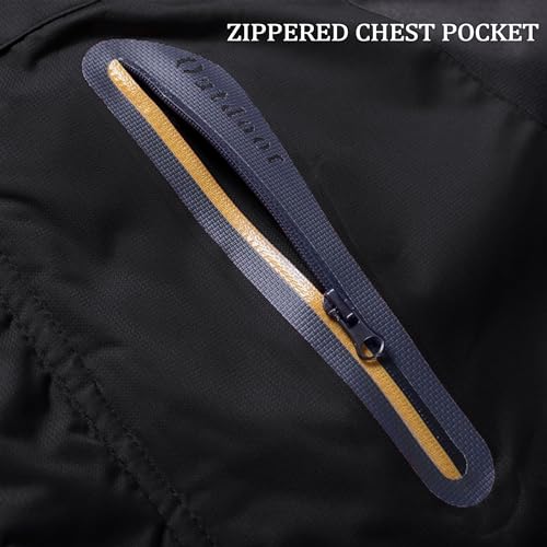 KEFITEVD Winterjacke Herren Warm Gefüttert Skijacke Winter Outdoorjacke Winddicht Allwetterjacke Thermojacke mit Kapuze Schwarz-Grau L