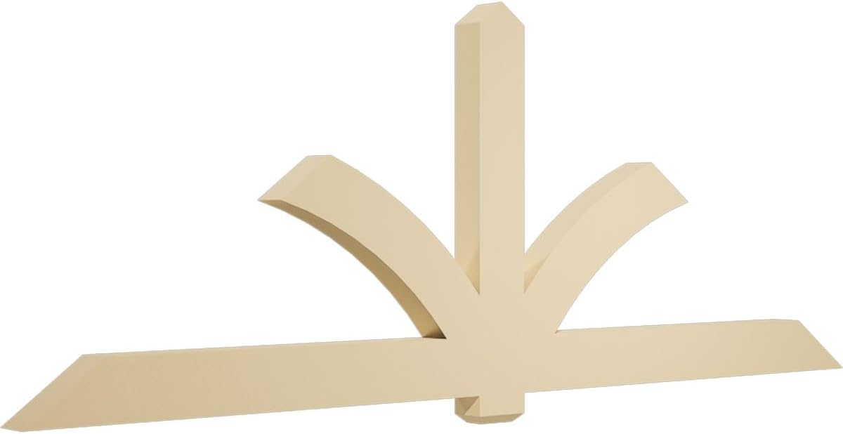 108"W x 40 1/2"H x 4"D x 6"F, 9/12 Pitch, Redmond Signature Urethane Gable Bracket, Primed Tan