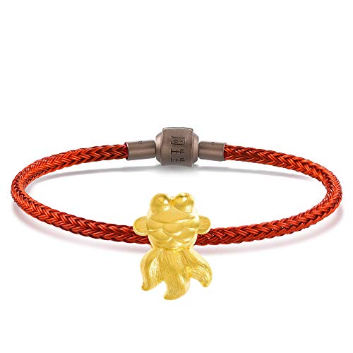 CHOW SANG SANG 999 24K Solid Gold Goldfish Charm Bracelet for Women 90837C