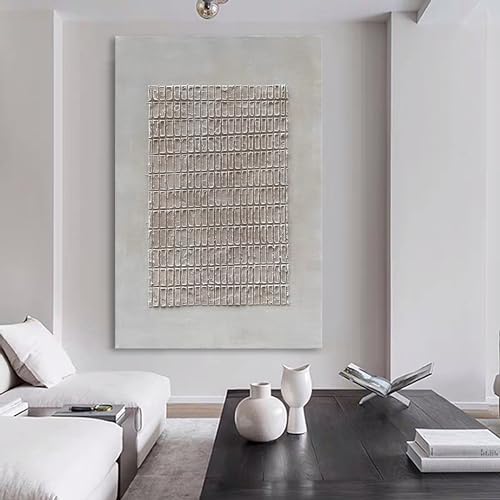 Nankai Art Hand-Painted White Texture Abstract Art Oil Painting 45X30 Inch Contemporary Minimalist Art Home Wall Decoration Painting thumb #4