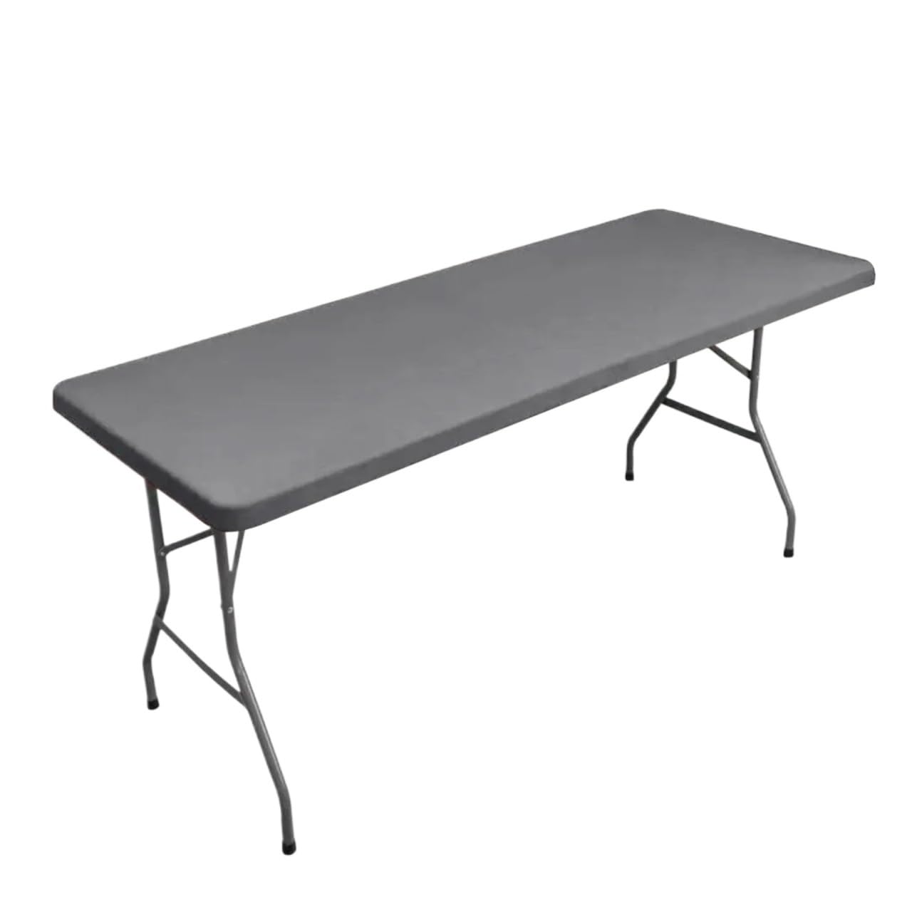 Elastic Tablecloth For 6-Foot Folding Tables, Waterproof Polyester Washable, Outdoor Picnic Camping Rectangle Table Protector(6ft grey 185x80cm)