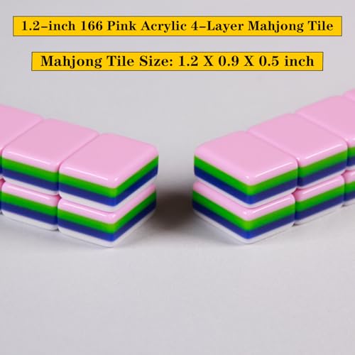 Set Pink Blank Mahjong Tiles 166 piezas acrílico miniatura 5