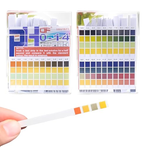 NHPY 100 Piezas para medir el pH, papel tornasol, rango de medición 0-14, papel con indicador universal, prueba de acidez para acuarios y agua