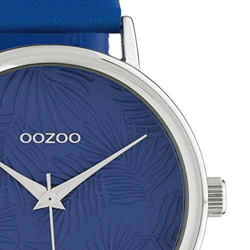Oozoo Damenuhr mit Lederband 42 MM Colours of Summer Palmen Zifferblatt Unicolor – Bild 5