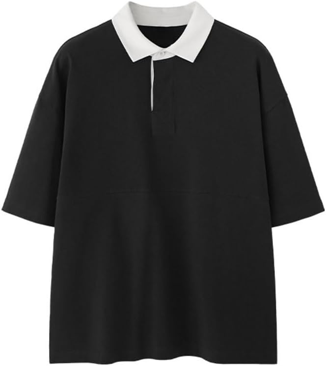 HBJWOV Outdoor Pullover Turret Collar Short Sleeves Casual Cotton Comfortable Vest Classic Business Sports Tops