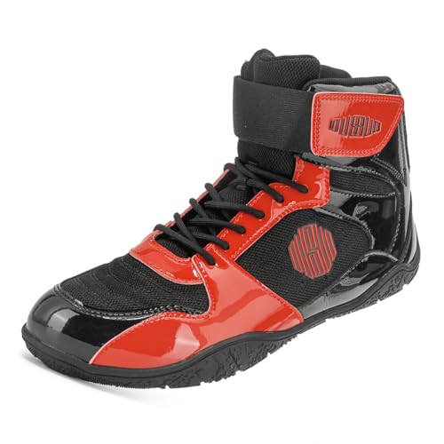 Zapatillas De Lucha para Hombre con Suelas De Goma Antideslizantes, Botas De Boxeo, Zapatillas Livianas Y Cómodas para Fitness, Entrenamiento, Taekwondo,Negro,40 EU