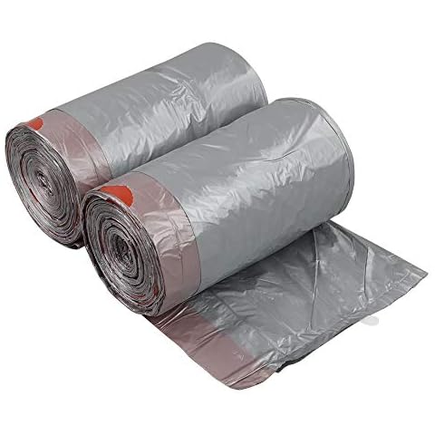 AnnkkyUS 1.5 Gallon Plastic Bags with Handles, Grey Trash Can Liners Garbage Bags Cover