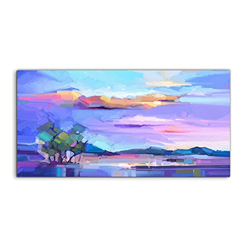 Tableau paysage arbre ciel en verre acrylique Coloray 100x50cm pour salon