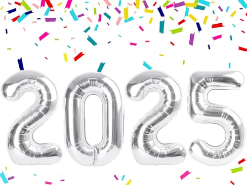 Image of Number Balloon Birthday Decorations, 40In Silver Balloons for Party | Eye-catching Appearance, Perfect Decorative Centerpieces, Convenient Self-sealing Structure, Widely for Various Occasions