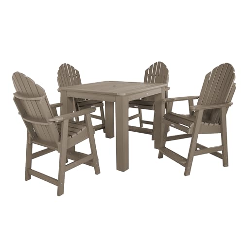 Image of highwood Hamilton 5 Piece Square Counter Height Dining Set, Woodland Brown