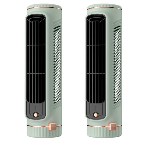 Guihydur 2X Aire Acondicionado Remoto AutomáTico PortáTil, Mini Acondicionador de Aire Personal USB con Ventilador EléCtrico de 3 Velocidades, Verde