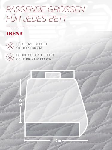 Ibena Nancy Tagesdecke 140x210 cm Tagesdecke Grau Leichte Decke mit Zopfmuster – Ansicht 4