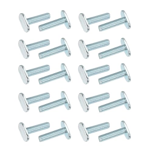 PATIKIL 1/4"-20 t Track Bolts, 20 Pack 1 Inch T-Slot Bolts Kayak Rail Bolt Accessories for Universal t Track Woodworking Jigs and Fixtures, Silver