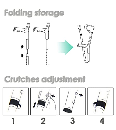 Regulowana aluminiowa kula ortopedyczna dla dorosłych, lekka, składana laska o wadze 0,5 kg z antypoślizgową gumową końcówką, ergonomiczna laska wspierająca dla osób o wzroście 150–196 cm, przenośna