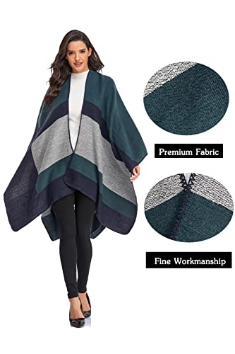 Immerguter Women's Shawl Wraps Sweater Poncho Cape for Fall Winter3