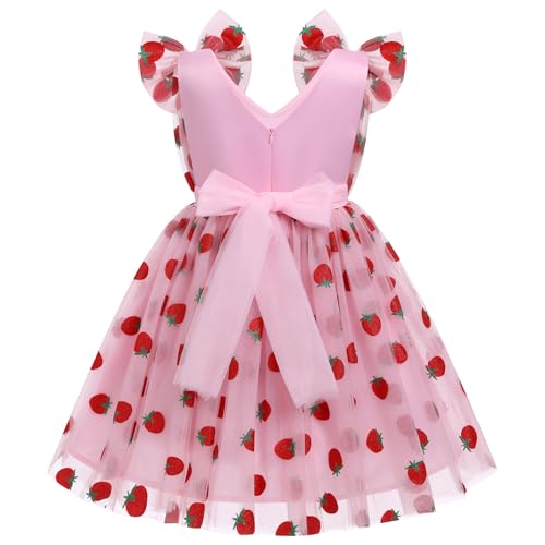 Image of IMEKIS Toddler Kids Girls Butterfly Dress Sparkle Sequins Tulle Wedding Formal Birthday Dresses 2-10T