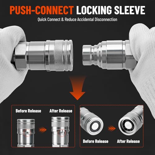 Image of 1 /2 inch Flat Face ISO 16028 Hydraulic Couplers, 5 /8 inch (#10) JIC Thread