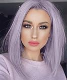 Quick Wig Short Straight Bob Wig Light Purple Wigs Middle Part Heat Resistant Synthetic Daily Cosplay Party Hair Wigs for Women (Light Violet)