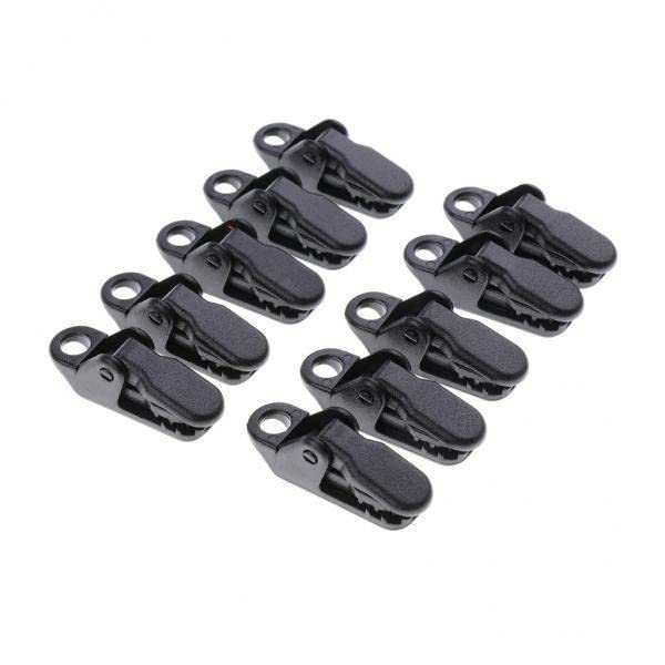 5x10 Pieces PP Tie Down Emergency Awning Set Tarp Clip Tent Clamp Black| Tent Accessories Kit | Camping Canopy Parts-image-27