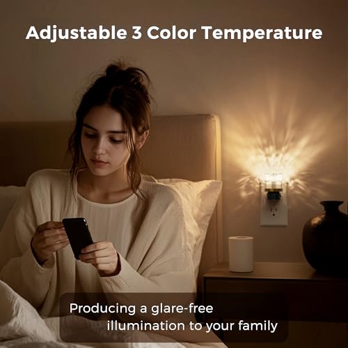 Image of L LOHAS Night Lights Plug into Wall, 2 Pack 3000K /4000k /5000KColor Changing Night Light, 3CCT Color Temperature Night Light, Dusk to Dawn Sensor for Hallway, Bathroom