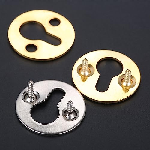 Image of 10Pcs Metal Round Wall Hanging Painting Picture Photo Oil Painting Mirror Frame Hooks Hanger with Screws Furniture Hardware 25mm(Bronze)