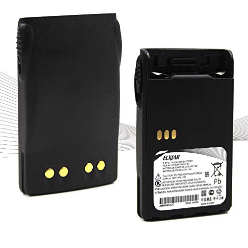 (2-Pack) 7.4V 1800mAh JMNN4023 Li-ion Replacement Battery for Motorola EX500 EX560 EX560XLS EX600 EX600XLS GP328Plus GP338Plus PRO5150 Elite PRO7150 Elite PTX700 Plus PTX760Plus Two-Way Radio JMNN4023