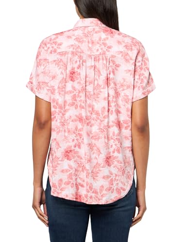 Image of Gloria Vanderbilt Women's Daisy Short Sleeve High-Low Button Down Shirt Standard