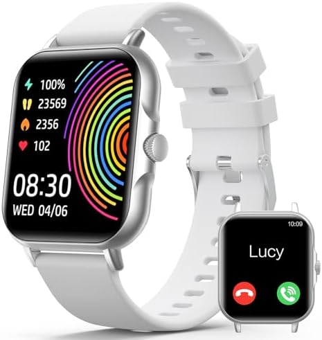 Smart Watch (Answer/Make Call) Bluetooth Fitness Tracker with Heart Rate, Blood Oxygen Monitor, Sleep Monitor, Multiple Sports Modes 1.83-inch HD Color for Men Women Compatible with iPhone & Android