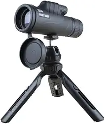 Luneta Telescópica Pocket Range, 10-30x42mm, Material ABS e Metal, Preta, com Tripé e Adaptador para Celular, 17x7.5x5.4cm, para Observação de Longa Distância