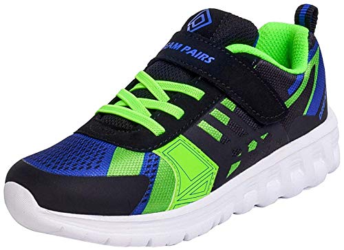 Dream Pairs Boys Kd18002K Lightweight Breathable Running Athletic Sneakers Shoes Black Royal Blue Green, Size 5 M Us Big Kid #TOP15