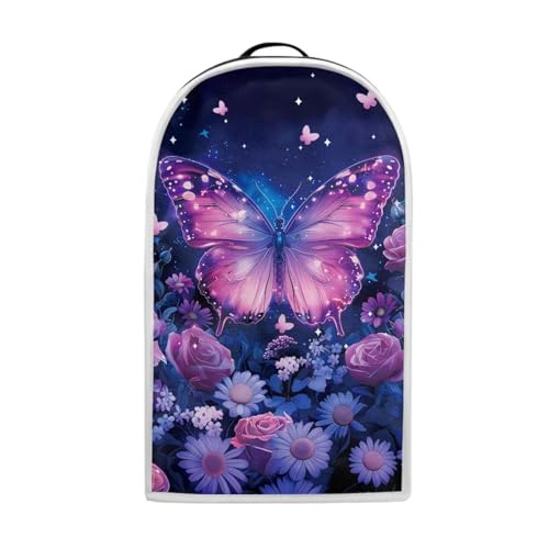 Image of Talayituse Butterfly Rose Daisy Flower Print Blender Dust Cover, Fingerprint Protection Cover for Stand Mixer or Coffee Machine, Home Kitchen Appliance Covers for Stain Dust Resistant Supplies