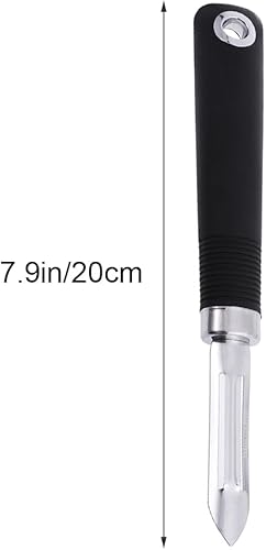 Vista 3 de Yardwe Pelador multifuncional de acero inoxidable, pelador de verduras no giratorio para uso en la cocina con agujero para colgar para un fácil