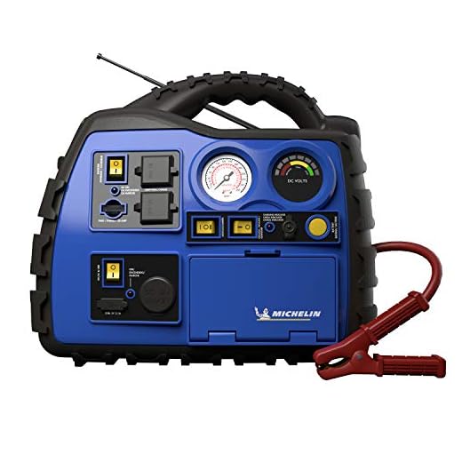 MICHELIN ML0728 Power Source XR1 Portable 1000 Amps Jump Starter with Air Compressor and 400 Watt Peak Surge Power Inverter and Bluetooth