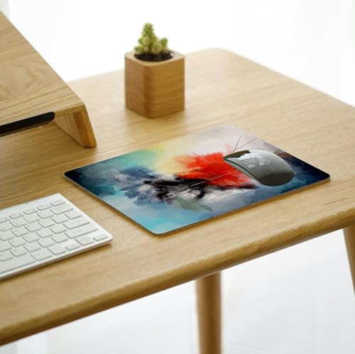 Image of My Print Shop Abstract Watercolor Mouse Pad 9 x 7.5 Inch (23 x 19 cm) | Artistic Paint Splash Design | Non-Slip Rubber Base | Smooth Surface | 3mm Thick Mouse Pad for Office, Home & Study