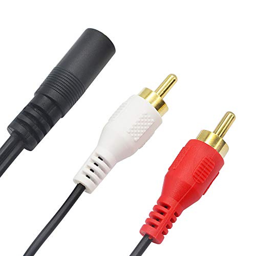 Cerrxian 0.2M Gold 3.5Mm Female Stereo Jack To 2 Rca Plug Aux Auxiliary Headphone Adapter Audio Y Cable(Black)(2-Pack) #TOP4