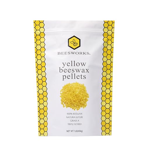 Beesworks Yellow Beeswax Pellets (1 lb) | 100% Pure, Cosmetic Grade, Triple-Filtered Beeswax for DIY...