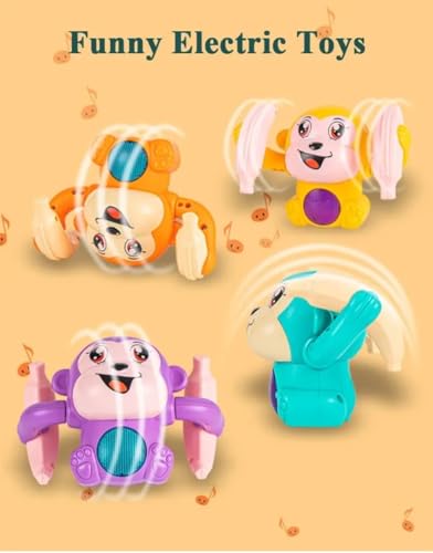 Image of Battery Operated Monkey Toy with Musical, Dancing, Spinning,Rolling and Sensor Feature for 1-5 Year Kids and Even todlers