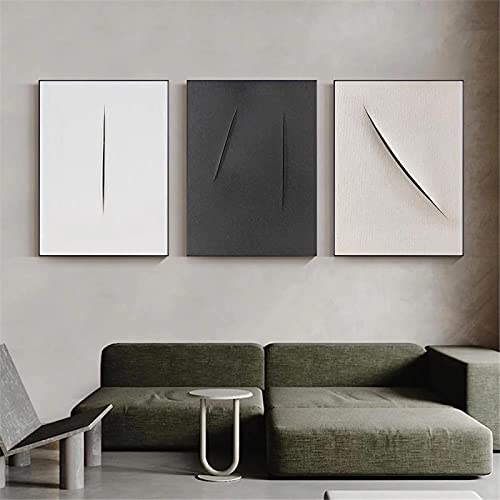 Affiches d'art abstrait nordique noir blanc beige déco murale salon triptyque 50x70cm