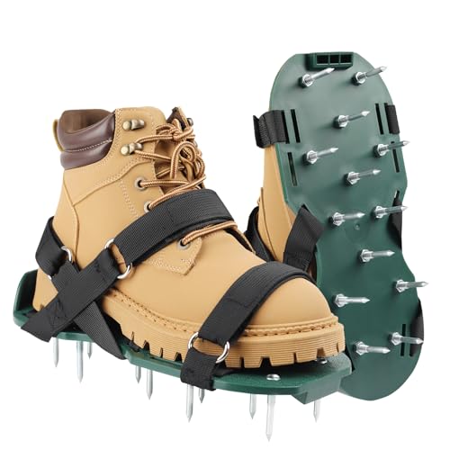 Top 10 Best Shoes for Lawn Care Professionals Reviewed 13 Lawn Aerator Shoes for Grass, Lawn Aeration Shoes with Adjustable Hook Loop Straps and Heavy Duty Spike, Soil Aerator Tool for Aerating Patio Yard Garden