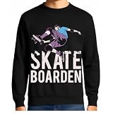 the Fan Tee Sudadera Adulto Sin Capucha de Hombre Deportes Skate Monopatin Estilo Divertido Skateboarding Urbano Skateboarder longboards 012 L