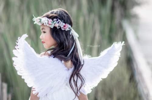 Floral Fall Camellia Flower Crown Rose Headpiece Wedding Bridal Flower Girl Halo Maternity Photo Props Fl-03 (Pink Flower With Babysbreath) #TOP2